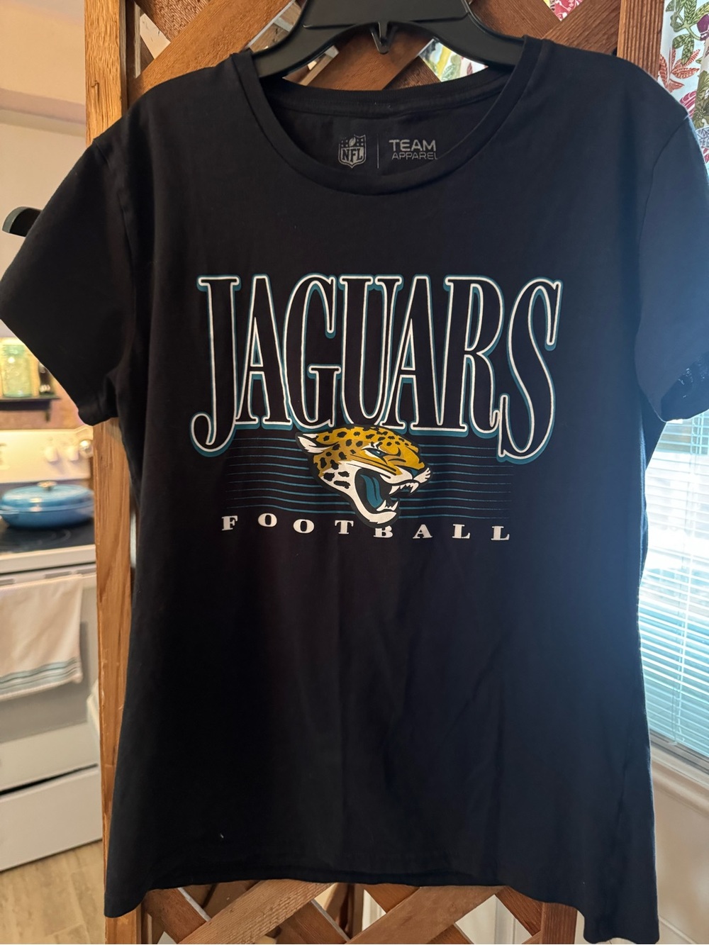 Team Apparel Black and White Graphic Tee with Teal Accents